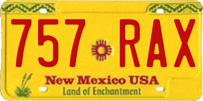 NM license plate 757RAX