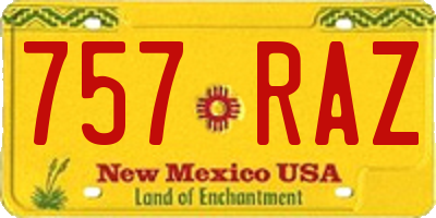 NM license plate 757RAZ
