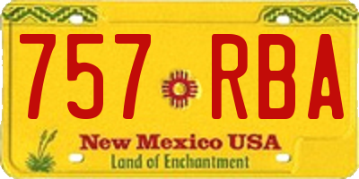 NM license plate 757RBA