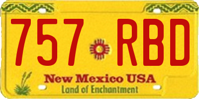 NM license plate 757RBD