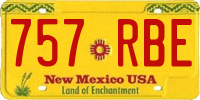 NM license plate 757RBE