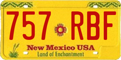 NM license plate 757RBF