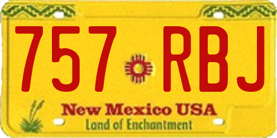 NM license plate 757RBJ