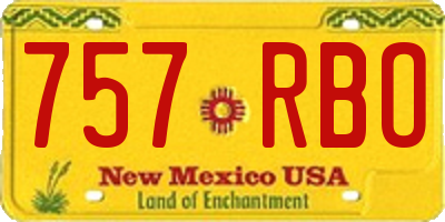 NM license plate 757RBO