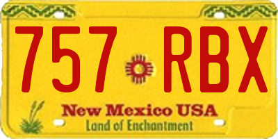 NM license plate 757RBX