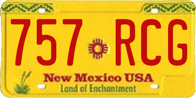 NM license plate 757RCG
