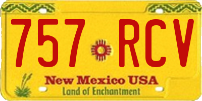 NM license plate 757RCV