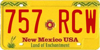 NM license plate 757RCW
