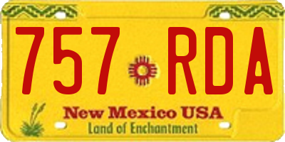 NM license plate 757RDA