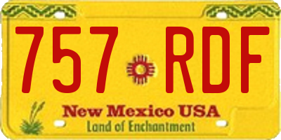 NM license plate 757RDF