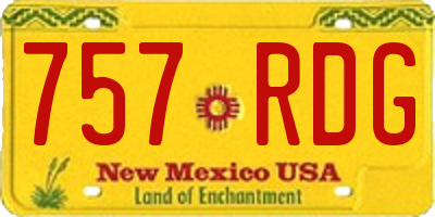 NM license plate 757RDG