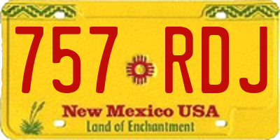 NM license plate 757RDJ
