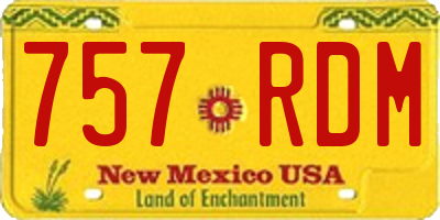 NM license plate 757RDM