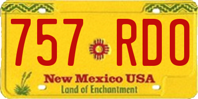 NM license plate 757RDO