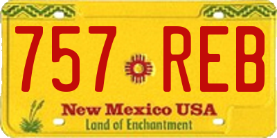 NM license plate 757REB