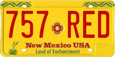 NM license plate 757RED