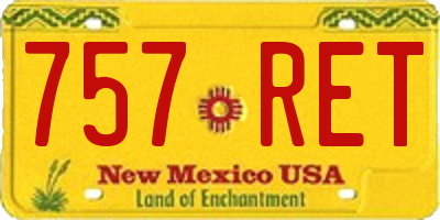 NM license plate 757RET