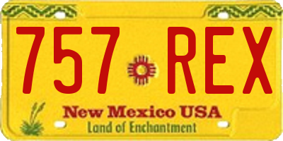 NM license plate 757REX