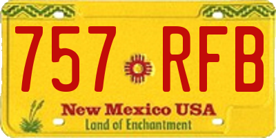 NM license plate 757RFB