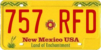 NM license plate 757RFD