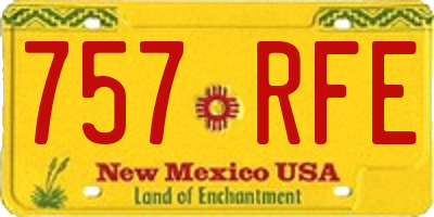 NM license plate 757RFE