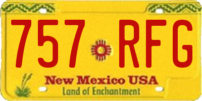 NM license plate 757RFG