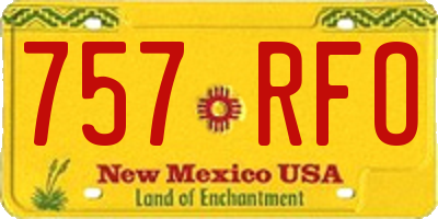 NM license plate 757RFO