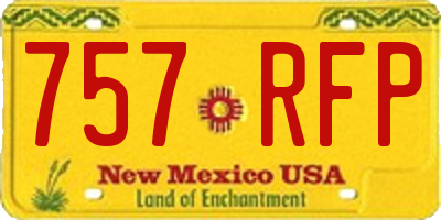 NM license plate 757RFP