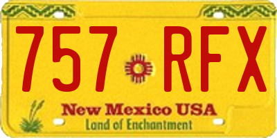 NM license plate 757RFX
