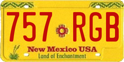 NM license plate 757RGB