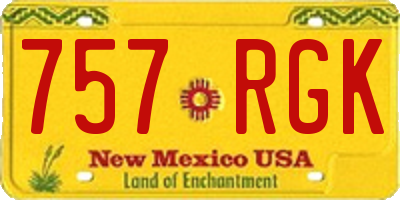 NM license plate 757RGK