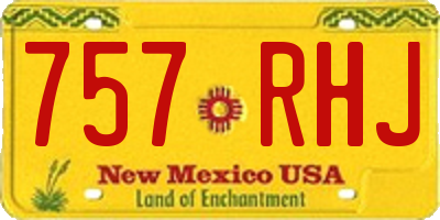 NM license plate 757RHJ