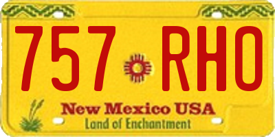 NM license plate 757RHO
