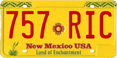 NM license plate 757RIC
