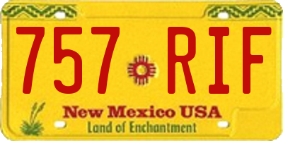 NM license plate 757RIF