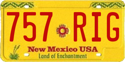 NM license plate 757RIG