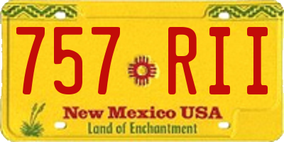 NM license plate 757RII