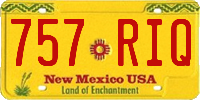 NM license plate 757RIQ