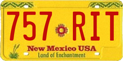 NM license plate 757RIT