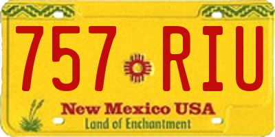 NM license plate 757RIU