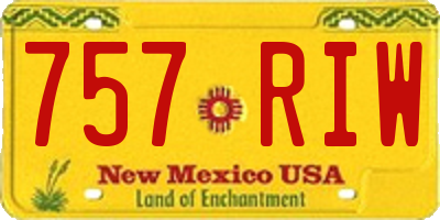 NM license plate 757RIW