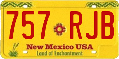 NM license plate 757RJB