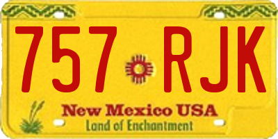 NM license plate 757RJK