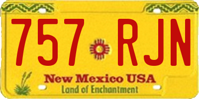 NM license plate 757RJN