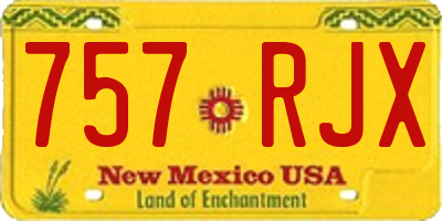 NM license plate 757RJX