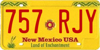 NM license plate 757RJY