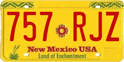NM license plate 757RJZ