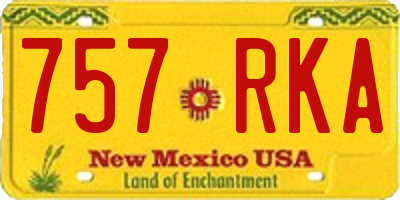 NM license plate 757RKA