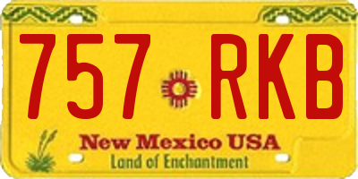 NM license plate 757RKB