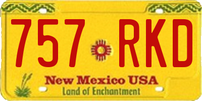 NM license plate 757RKD